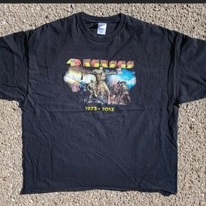 Vintage 2013 Kansas Rock Band 40 Years Anniversary Tour T-Shirt Size 2XL Black